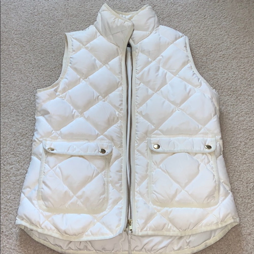 JCrew White Puffer Vest